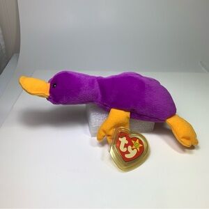 Ty beanie baby Patti the platapus Purple and Orange Plush Toy Vintage NWT